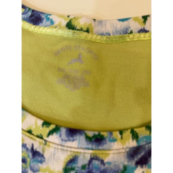 White Stag Women's XL T-Shirt Blue Green Floral + JMS 1x Bermuda Shorts Outfit - Picture 3 of 5